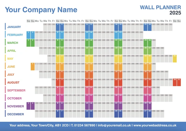 Your Company Here | Wall Planner 2025