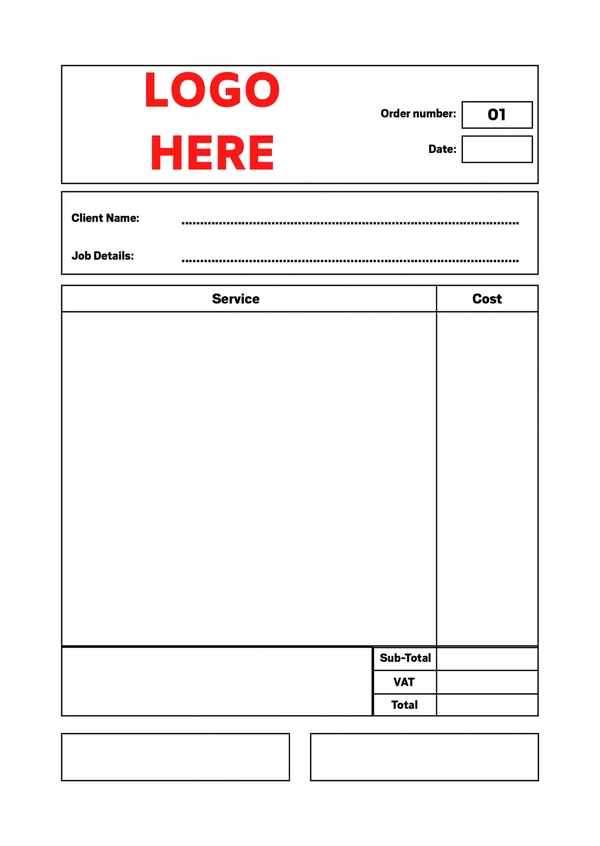 Receipt Pad For Window Cleaner Option 1